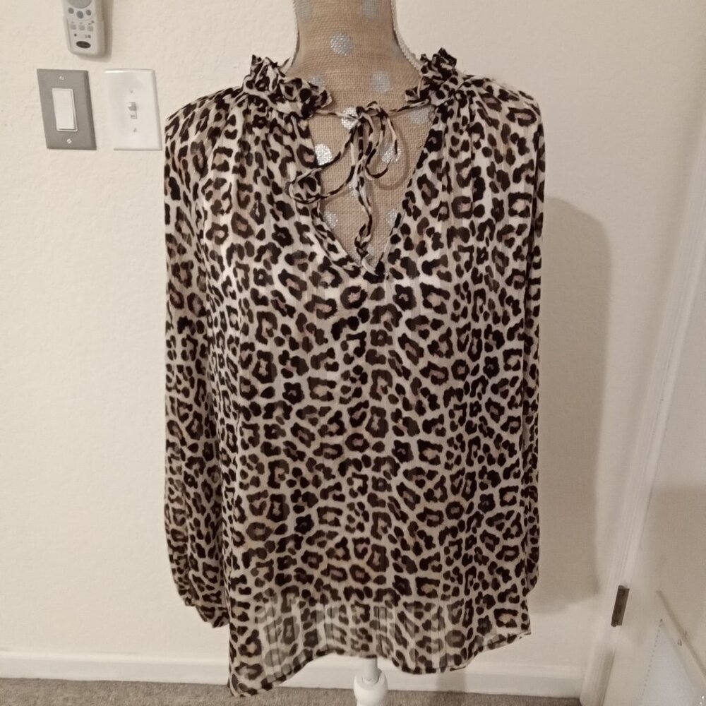 H&M Leopard Sheer Blouse